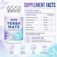 Capsules de Yerba Maté en Marque Blanche OEM ODM Formule Personnalisée Conception Artistique Énergie Naturelle 60 Comprimés