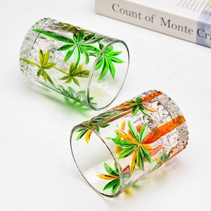 Vaso de Whisky Pintado a Mano con Palmeras y Cocoteros, Colorido, <span class=keywords><strong>para</strong></span> Fiestas, Verano Tropical, Agua, Café, Cócteles, Vino - Product Image 3