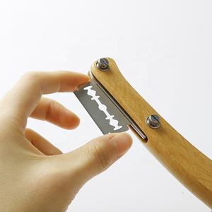 <span class=keywords><strong>Lame</strong></span> à pain en acier inoxydable, outil manche en bois de bambou, jeu de lames à pain, outil de broyage, cuisson de la pâte, couteau de marquage - Product Image 5