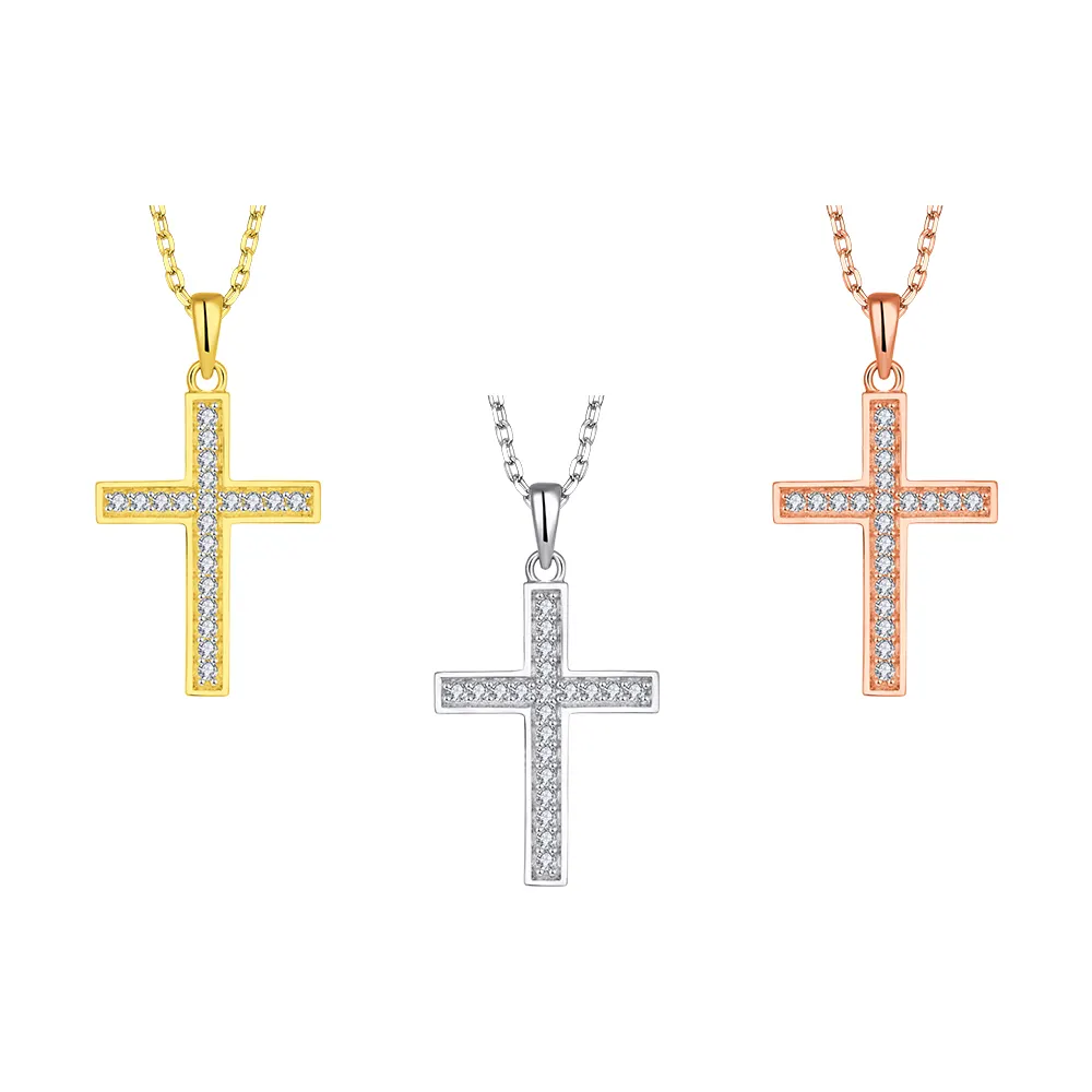 Custom High Quality 925 Sterling Silver Cross Pendant Necklace Jewelry For YlLun Factory