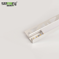 Bandes de couverture de carreaux en alliage d'aluminium avec éclairage LED, profilé décoratif en aluminium pour bordure murale
