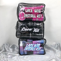 Kit d'Installation de Perruque en Dentelle avec Colle et Trousse de Voyage Transparente en PVC