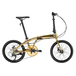 Sıcak satış yeni model hafif krom moly katlanabilir bisiklet özelleştirilmiş 9 hız disk fren ZTB eyer katlanır bisiklet
