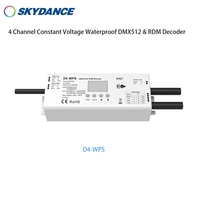 Contrôleur de tension constante Skydance D4-WPS IP67 étanche 4 canaux 12V 24V 36V 48VDC RGB/RGBW RDM & DMX512 Décodeur