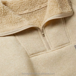 OEM Custom Fleece Lined Knitted <b>1</b>/4 Quarter <b>Zip</b> <b>Sweatshirt</b> for Men - Product Image 5