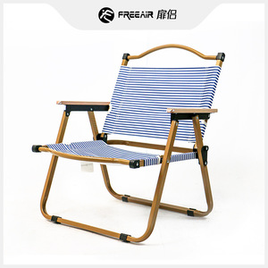 ฟรีแอร์ เคอร์มิตเก้าอี้ชายหาดกลางแจ้งแบบพับได้ลายสีฟ้าขาวเก้าอี้ปิคนิคแคมป์ปิ้งแบบพกพา 60x50x40 ซม. - Product Image 4