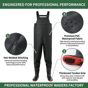 Senshuo Amber Golden Waders <span class=keywords><strong>Vinyl</strong></span>, Équipement professionnel fiable, résistant aux intempéries, pour le lavage à haute pression en eau profonde, Waders brillants pour la désinfection - Product Image 3