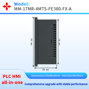 หน้าจอสัมผัส PLC <span class=keywords><strong>HMI</strong></span> ขนาด 3.8 นิ้ว รุ่น FX1S-17MR พร้อมอินพุต 10 ช่อง เอาท์พุต 7 ช่อง ตัวนับความเร็วสูง 2 ตัว และแกน 2 แกน สำหรับตัวควบคุมเครื่องจักรบรรจุภัณฑ์ - Product Image 3