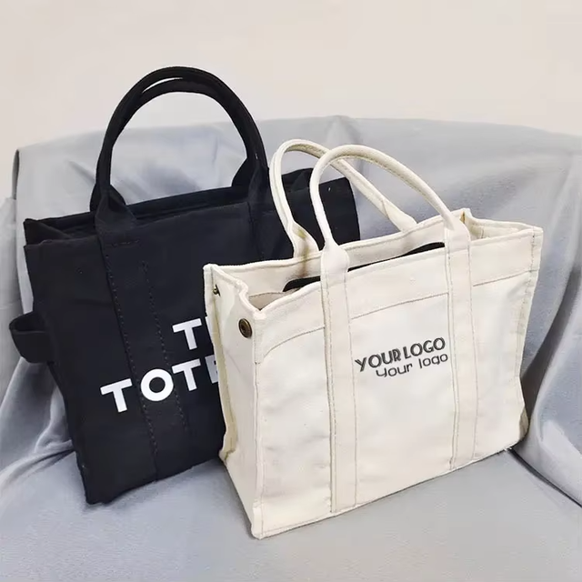 Wholesale Fashion Shopping Cotton Canvas Tote Bags With Custom Printed Logo