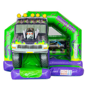 Château gonflable Monster Truck vert, thème <span class=keywords><strong>Grave</strong></span> <span class=keywords><strong>Digger</strong></span>, pour la location commerciale - Product Image 4