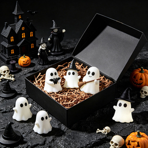 Mini Adorno de Fantasma Brillante para Halloween, Decoración Suave y Cálida, Accesorio Espeluznante, Micro Paisaje, Regalo Festivo para Mesa - Product Image 2