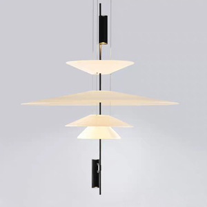 Flamingo UFO Pendant Light Led E27 Black Round Single Head Chandelier For Restaurant Bar Dining Tea Space Decorative Lighting - Product Image 1