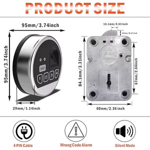Kasalar güvenlik kutuları için dijital tuş takımı parmak izi güvenli kilit anti-hırsızlık salıncak cıvata elektronik kilit anahtarı şifre çinko alaşım - Product Image 4