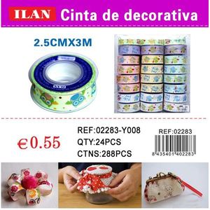 Nastro decorativo Ilan 2,5 cm x 3 m con motivi assortiti per artigianato e confezioni regalo - Product Image 3