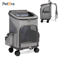 Sac à dos de transport pour animaux de compagnie Petora, confortable, 2 en 1, avec bretelles rembourrées, maille respirante, fond stable, pour petits chiens et chats, utilisation en voyage