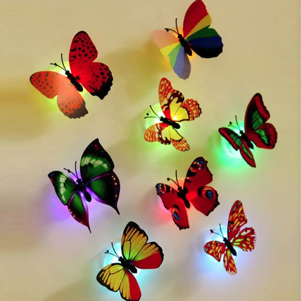 Farfalla Luci Da Parete A LED di Notte Della Farfalla Luci Camera Da Letto Della Decorazione Della Casa Di Ornamento di Natale Decorazione Della Stanza