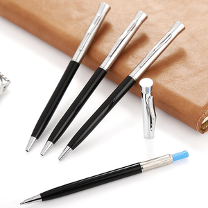 Bolígrafo de metal cromado Delgado al por mayor, bolígrafo de giro de cuerpo delgado para oficina de escritorio de hotel, venta al por mayor del - Product Image 2