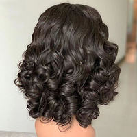 Pelucas sin pegamento de cabello humano virgen al por mayor con densidad del 200%, pelucas con encaje frontal, onduladas, rizadas, con encaje frontal HD completo, peluca de cabello humano vietnamita