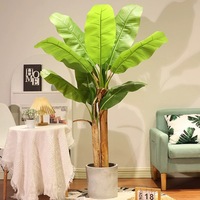 Pohon Pisang Buatan Daun Besar Bahan PE Ramah Lingkungan Tahan UV Tanaman Hias Lanskap Dalam Ruangan 100cm-400cm Hotel