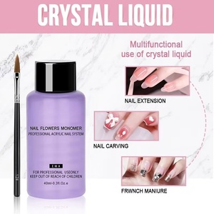 Purpurina de Cristal para Uñas, Herramientas de Tallado de Uñas 3D, Polvo Acrílico para Uñas y Monómero Líquido, Decoración de Uñas para Manicura, Kit de Manicura - Product Image 5