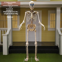 Nouveautés transfrontalières : Grand squelette en plastique de 240 cm pour fête d'Halloween, accessoires de décoration pour maison hantée, Chine