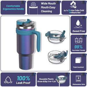 Vaso de Acero Inoxidable de Alta Calidad con Diseño Personalizado, Taza de Viaje para Auto, Oficina, Jugo, Café, Té, Agua - Product Image 4