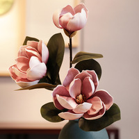 Bunga Magnolia Buatan Sevenstar Beautiful 3 Head Real Touch Grosir untuk Dekorasi Centerpiece Meja Pernikahan