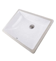 CUPC 18 "x 13" Lavabo à linge en porcelaine au design moderne sous le comptoir Lavabo rectangulaire en céramique blanche