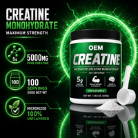 LuvVita OEM Créatine Monohydrate en Poudre Marque Privée Vente en Gros Supplément Végétalien 300g 500g Poudre de Créatine Pré-Entraînement
