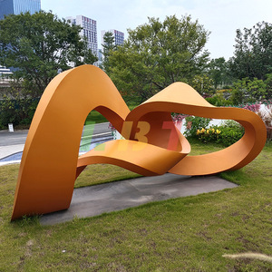 Escultura de Paisaje Irregular de Acero Inoxidable, Personalizada, Abstracta, Geométrica, para Montar en el Suelo, Decoración de Jardín - Product Image 3
