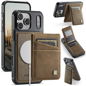 Funda para <span class=keywords><strong>iPhone</strong></span> 18 Pro Max con Carga Inalámbrica, Soporte Magnético para Tarjetas, Piel Sintética, Compatible con Modelos 17, 16 Plus, 15, 14, 13, <span class=keywords><strong>12</strong></span> - Product Image 1