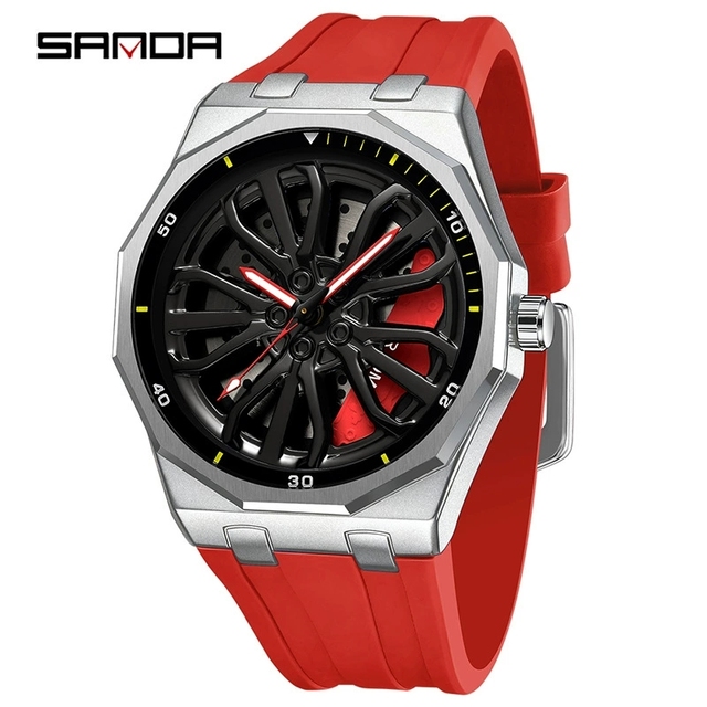 Sanda Original 3D Wheel Watch Waterproof Spinning Luxury Quartz Wrist Men Watch Rim Wristwatch Rotate 360 Man's Watches for 1160