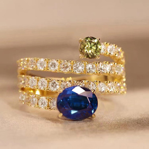 Anello a Spirale Multistrato con Design Blu, Anello Classico da Dito per Donne - Product Image 2