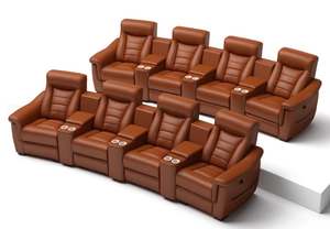 Sillón Reclinable Individual en Forma de U para Cine en Casa Color Marrón Chocolate Asiento Eléctrico Cómodo Sofá para Proyectos de Teatro - Product Image 3