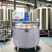 Cuve de mélange verticale en acier inoxydable pour équipement de cuisson de jus alimentaires et de boissons, avec agitateur, chauffage et moteur AC (Capacité 1200L-5000L)