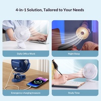 Nouveau ventilateur de bureau portable à clip, moteur sans balais, silencieux, flux d'air puissant, pliable, rétractable, autonomie 6-8h, pour poussettes et extérieur