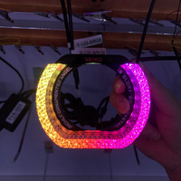 VAHID 5D Crystal Angel Eyes I8-U, Luces de Circulación Diurna LED DRL de 2.5 Pulgadas WRGB, Anillos Halo Universales, Control por Aplicación, Resistentes al Agua
