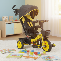 Tricycle pliant pour enfants de type mode, poussette bébé avec siège pivotant à 360°, tricycle à 3 roues pour enfants