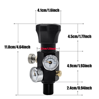 Valve de remplissage PCP Acecare 4500Psi 300Bar pour réservoir HPA, filetage M18*1.5, avec deux manomètres et trois types de filetage