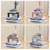 Marchettes d'éveil 4-en-1 pour bébé, pliables, avec poignée de poussée, plateau d'activités, roues et siège, vente en gros