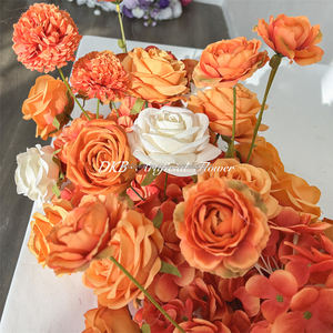 DKB Wholesale Artificial Orange Floral <b>Table</b> <b>Runner</b> Rose Hydrangea Flower <b>Runner</b> <b>for</b> Wedding Events Decoration - Product Image 6
