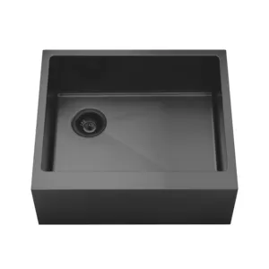 New design 24 Inch farmhouse kitchen sink; 18 gauge stainless steel black apron sink; black nano sink, farm Sink;