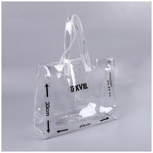 Eco Friendly Handbag <b>clear</b> Transparent PVC <b>Bag</b> Gift and Promotional with Handle and Button - Product Image 2