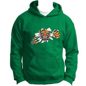 Mens <b>Green</b> Tiger Print Hoodie Fleece Pullover Sweatshirt Casual Streetwear Winter Warm Hooded Top OEM ODM Custom Logo - Product Image 4
