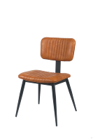 Chaise de salle à manger industrielle moderne en acier, style rétro, pour café commercial, dossier métallique sans accoudoirs, durable, stable, avec coussin en mousse