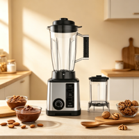 Blender portable Moore LB-8804 5000W+ 2.1-2.5L en acier inoxydable, 8 lames, 5+ vitesses, vitesse variable, alimentation USB/batterie/voiture
