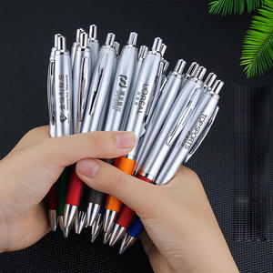 Meilleur stylo bille promotionnel pas cher avec logo personnalisé, corps en plastique 1,0 mm, orange jaune, imprimé sur mesure pour l'école et le bureau - Product Image 3