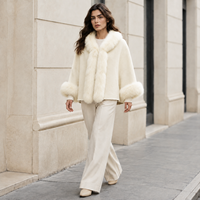 Nouvelle Arrivée 2026 – Manteau en Laine et Fourrure Premium Élégant et Chaud, Veste d'Hiver en Peluche avec Capuche en Fourrure, Manches Détachables Écologiques