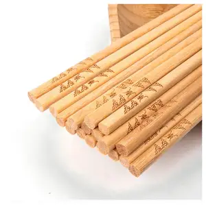 Palillos de bambú con impresión personalizada de fábrica, palillos largos de bambú de alta calidad con logo para cocinar