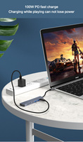 Gris 7 en 1 multifunción tipo C a HDMI Hub 4K 30Hz hub USB de alta velocidad 3,0 SD TF estación de acoplamiento PD Fast OTG lector de tarjetas Hub